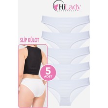 Hilady Kadın Külot, 5li Paket Karışık Renkli Slip Külot Rahat Pamuklu Yumuşak Kumaş