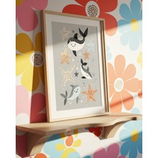 Fuart.Co Balıklar Dijital Baskı Posteri (Çerçevesiz) Çocuk Odası Için Poster Nufu