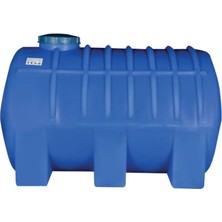 AKRO Polietilen Çift Katmanlı Yatay Mavi 2000 Litre Su Deposu