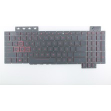 İnfostar Asus Tuf Gaming FX505DY FX505GD, FX505GE ile Uyumlu Notebook Klavye - Siyah - Tr - Backlit - Ver.1 (Non-Rgb) - Kırmızı Tuş