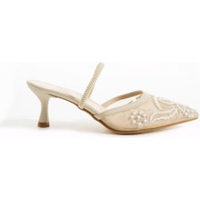 Bufu Paris File Inci Nakış Detaylı Nişan Davet Ayakkabı