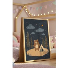 Fuart.Co Ayıcık Kampta Dijital Baskı Posteri (Çerçevesiz) Çocuk Odası Için Poster Nufu