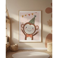 Fuart.Co Maymun Partide Dijital Baskı Posteri (Çerçevesiz) Çocuk Odası Için Poster Nufu