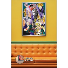 KOSS Dijital Dragon Ball Z Trunks Gohan ve Super Saiyan Savaş Sahnesi Anime Duvar Dekoru Çerçeveli Kanvas Tablo