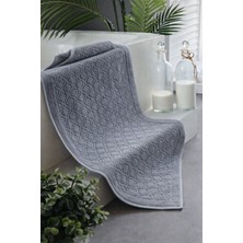 Neşe Home Collection Eva 50x75 cm Banyo Paspası %100 Pamuk Gri Ayak Havlusu| Su Emici & Yumuşak Klozet Önü Paspası