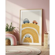 Fuart.Co Arabalar Yolda Dijital Baskı Posteri (Çerçevesiz) Çocuk Odası Için Poster Nufu