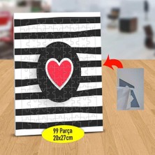 Asilmeydan Çizgi Desen Arasında Kalp 99 Parça Puzzle Yapboz TABLO-101713769