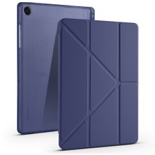 Nova Global Galaxy Tab A11 Plus Kılıf Zore Tri Folding Kalem Bölmeli Standlı Kılıf - Lacivert