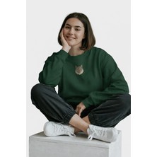 Muhtar Store Kadın Rahat Kesim %100 Pamuk Sweatshirt, Dtf Baskılı Bisiklet Yaka