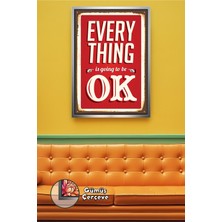 KOSS Dijital Ingilizce Olumlu Mesajlı Duvar Tablosu Kırmızı Renk Vurgulu Salon Ofis Dekoru Çerçeveli Kanvas Tablo