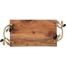 Mudo Home OLIVE AHŞAP DEKORATİF TEPSİ 50X20X6CM