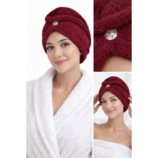 Caspara Kadın Mikrofiber Saç Bonesi I Düğmeli Lastikli I Hızlı Kuruyan Saç Havlusu