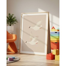 Fuart.Co Kuğular Dijital Baskı Posteri (Çerçevesiz) Çocuk Odası Için Poster Nufu