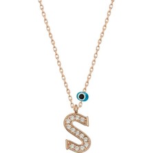 Katre46 925 Ayar Gümüş Nazar Rose S Harfi Kadın Gümüş Kolye