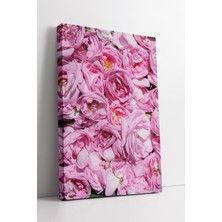 KOSS Dijital Pembe Güller Romantik Salon ve Yatak Odası Duvar Dekoru Ev Dekorasyonu Çerçeveli Kanvas Tablo
