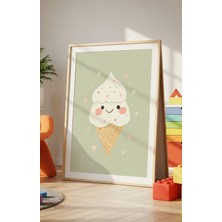 Fuart.Co Dondurma Dijital Baskı Posteri (Çerçevesiz) Çocuk Odası Için Poster Nufu