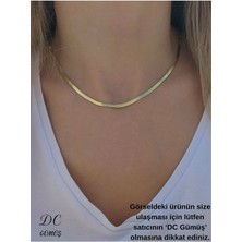 Sakura Accessories Dc Gümüş 925 Ayar Gümüş Italyan Ezme Gold Yassı Zincir