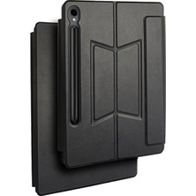 Ecruz Galaxy Tab S10 Fe Zore Border Keyboard Bluetooh Bağlantılı Standlı Klavyeli Tablet Kılıfı - Siyah