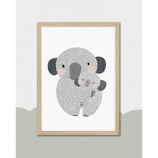 Fuart.Co Fil ve Yavrusu Dijital Baskı Posteri (Çerçevesiz) Çocuk Odası Için Poster Nufu