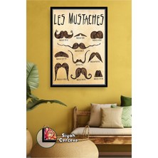 KOSS Dijital Berber ve Kuaför Salonları Için Bıyık Modelleri Erkek Bakım Duvar Dekoru Çerçeveli Kanvas Tablo