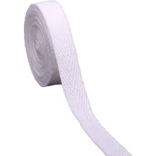 Bigümex 1cm Eninde Dar Dokuma Şerit Beyaz Balıksırtı 1cm 5metre