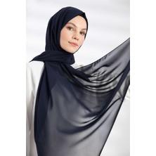 Lacivert Balse Şifon Şal