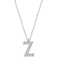 Katre46 925 Ayar Gümüş Z Harfi Kadın Gümüş Kolye