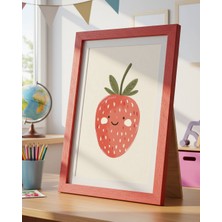 Fuart.Co Çilek Dijital Baskı Posteri (Çerçevesiz) Çocuk Odası Için Poster Nufu