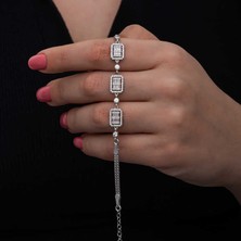 Katre46 925 Ayar ​gümüş Baget Taşlı Kadın Bileklik