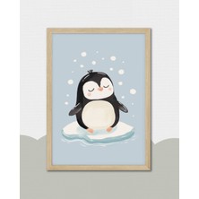 Fuart.Co Sevimli Penguen Dijital Baskı Posteri (Çerçevesiz) Çocuk Odası Için Poster Nufu