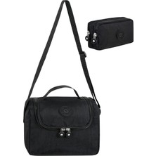 Çantaland 2’li Set Krinkıl Kumaş Termal Beslenme Çantası + Çift Bölmeli Kalemlik