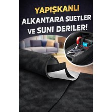 Kendinden Yapışkanlı Alkantara Süet Suni Deri 100 x 150 -Siyah