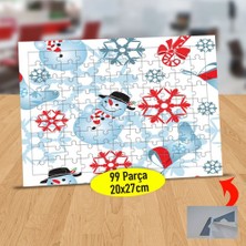 Asilmeydan Kardan Adam ve Kar Kristalleri 99 Parça Puzzle Yapboz Tablo-40