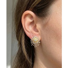 Milena Blake Gold Güneş Işınları Küpe, Güneş Küpe