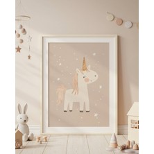 Fuart.Co Sevimli Unicorn Dijital Baskı Posteri (Çerçevesiz) Çocuk Odası Için Poster Nufu