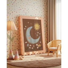 Fuart.Co Ayışığı ve Yıldızlar Dijital Baskı Posteri (Çerçevesiz) Çocuk Odası Için Poster Nufu