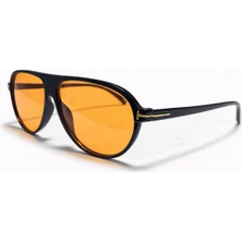 Toz Vintage Alfred Siyah Çerçeve Turuncu Cam Vintage Retro Güneş Gözlüğü