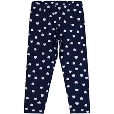 Civil Girls Kalp Baskılı 2-5 Yaş Tayt - Lacivert 2-3 Yaş