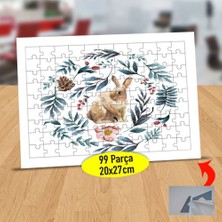 Asilmeydan Yapraklar ve Paskalya Tavşanı 99 Parça Puzzle Yapboz TABLO-406