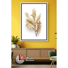 KOSS Dijital Yaprak Desenli Çiçek Temalı Duvar Tablosu Ev Dekoru Salon Antre Yatak Odası Için Çerçeveli Kanvas