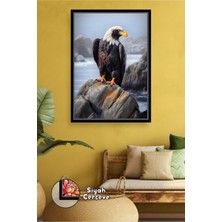 KOSS Dijital Kartal Figürlü Doğa Temalı Dekor Güç Liderlik Sembolü Modern Dekorasyon Çerçeveli Kanvas Tablo
