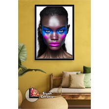 KOSS Dijital Canlı Renkli Kadın Portresi Yatak Odası ve Salon Için Modern Duvar Süsü Çerçeveli Kanvas Tablo