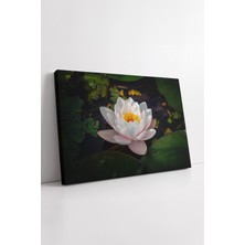 KOSS Dijital Nilüfer Çiçeği Gölette Su Bitkisi Manzarası Kanvas Tablo Doğal Tonlarda Huzurlu Sanat Görseli