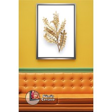 KOSS Dijital Yaprak Desenli Çiçek Temalı Duvar Tablosu Ev Dekoru Salon Antre Yatak Odası Için Çerçeveli Kanvas