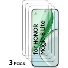Coolacs Honor Magic 8 Lite ile Uyumlu Ekran Koruyucu Şeffaf Temperli Kırılmaz Cam Ekran Koruyucu 3 Adet