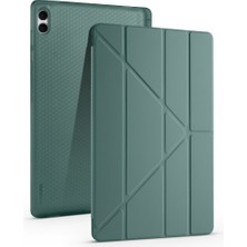 Galaxy Tab S11 Ultra Kılıf Zore Tri Folding Kalem Bölmeli Standlı Kılıf - Koyu Yeşil