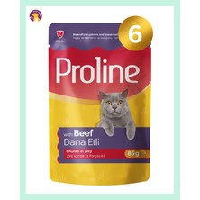 Proline Pouch Dana Etli Yaş Kedi Maması Seti 6X85 gr