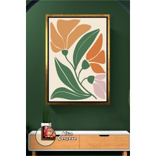 KOSS Dijital Doğal Çiçek ve Yaprak Deseni Sıcak Renkli Özgür Ev Dekorasyonu Için Modern Kanvas Duvar Tablosu