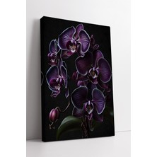 KOSS Dijital Mor Orkide Çiçekli Şık Kanvas Duvar Tablosu | Modern Salon ve Ev Dekorasyonuna Estetik Dokunuş
