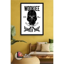 KOSS Dijital Sakallı Maskeli Barber Shop Temalı Erkek Berber Kuaför Salonları Için Duvar Çerçeveli Kanvas Tablo